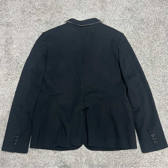 Talbots Blazer Womens Size 8 Black Aberdeen Jacket Double Button Knit Stretch - Picture 6 of 7